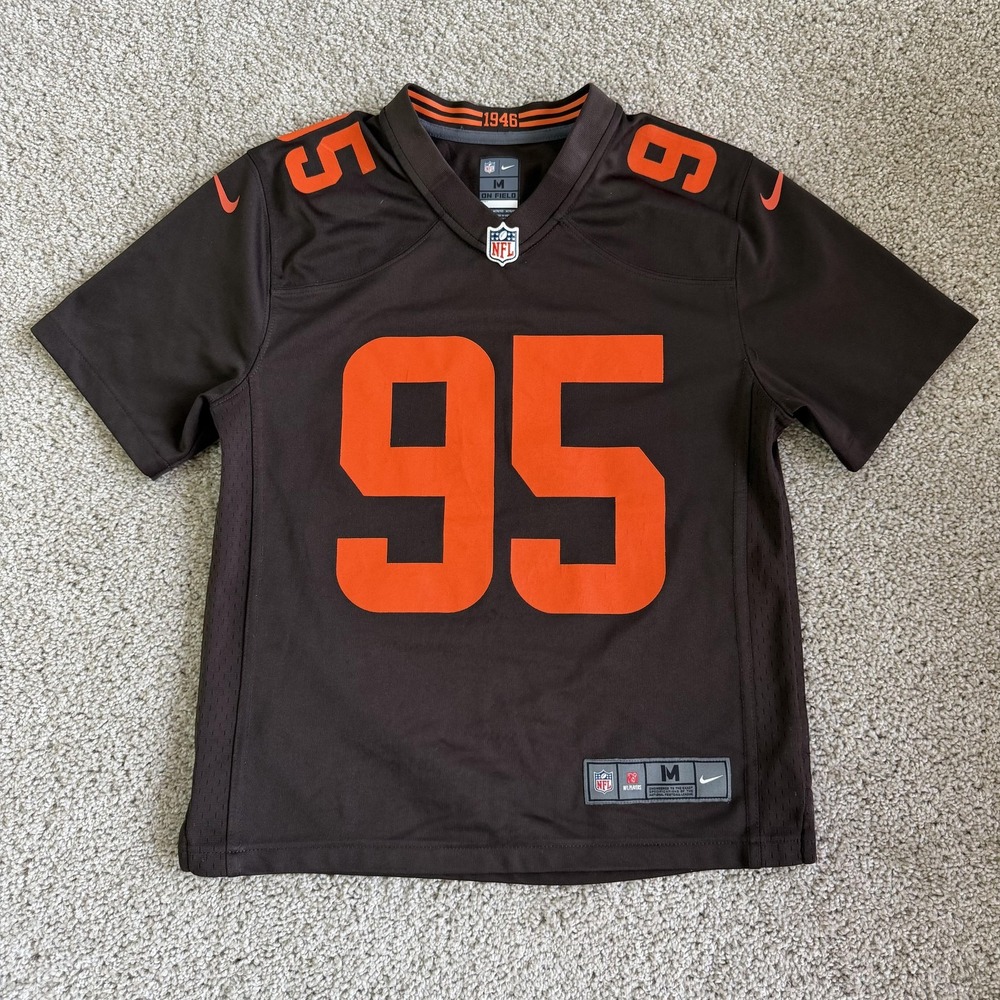 Cleveland Browns Jersey Boys Medium Brown NFL Football Nike Garrett 95